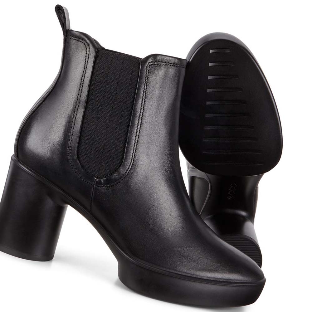 Women's Ecco Shape Sculpted Motion 55 Chelsea Ankle Boots Black | Canada 36EBC